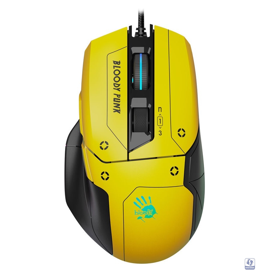 Мышь A4Tech Bloody W70 Max Punk желтый/черный оптическая (10000dpi) USB (11but)