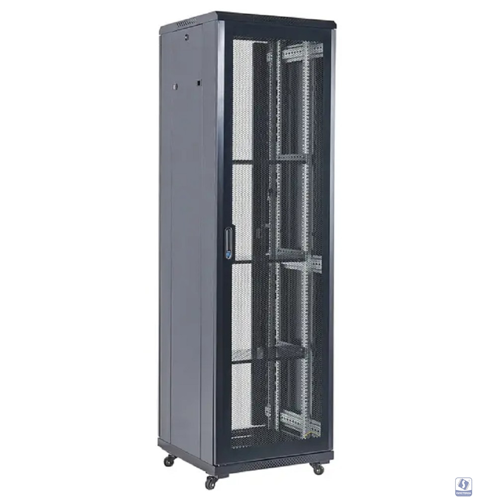 Rexant (04-4268-232) Напольный шкаф 19" 42U 600?800х2055 (ШхГхВ), дверь перфорация, перфорированная задняя дверь, боковые съемные стенки, RAL 9005