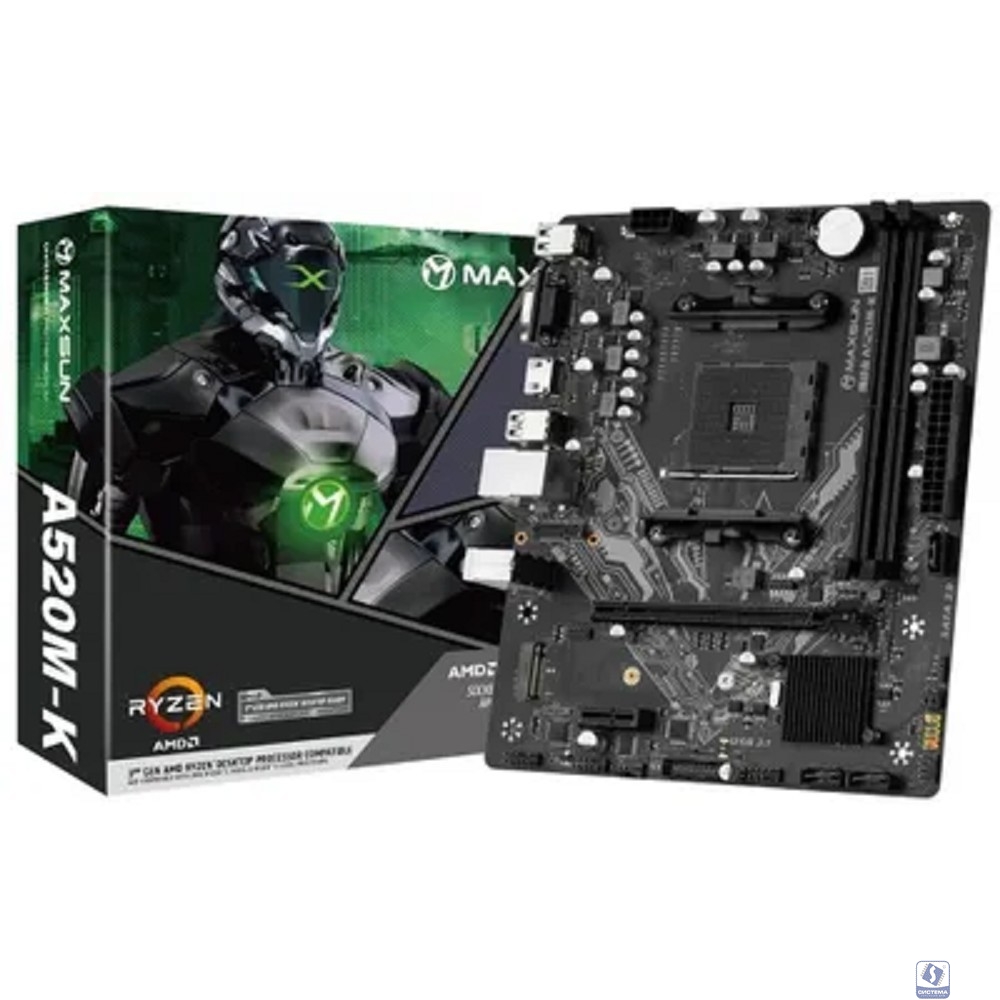 MAXSUN MS-Challenger A520M-K (Socket AM4, mATX, 2*DDR4, VGA/HDMI,  3*SATA3, 1*M.2, 1*PCIEx16/1*PCIEx1, 4*USB2.0, 2*USB 3.2 Gen1, LAN 1*1G, RTL)