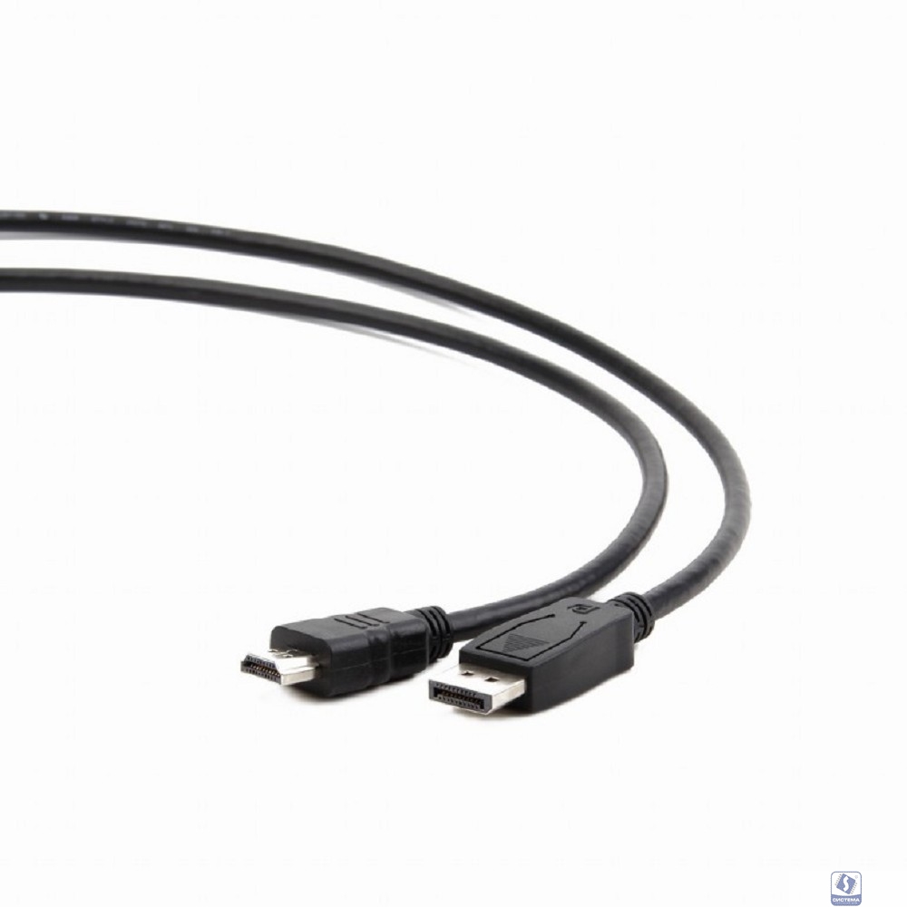 Bion Кабель DisplayPort - HDMI, 20M/19M, однонаправленный конвертор сигнала с DisplayPort в HDMI, 4K@30Hz, экран, 1.8 м, черный [BXP-CC-DP-HDMI-018]