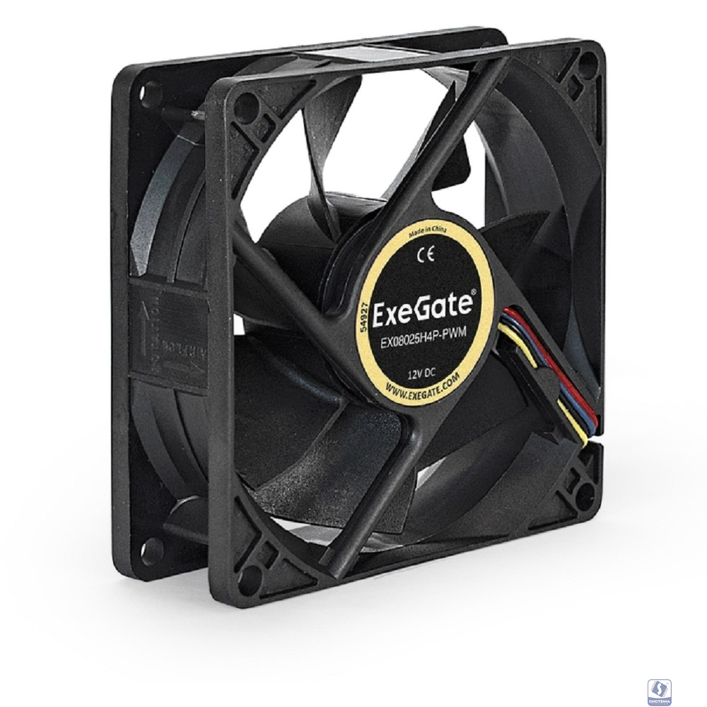 Exegate EX283379RUS Вентилятор ExeGate EX08025H4P-PWM, 80x80x25 мм, гидродинамический, 4pin, PWM, 23dBA