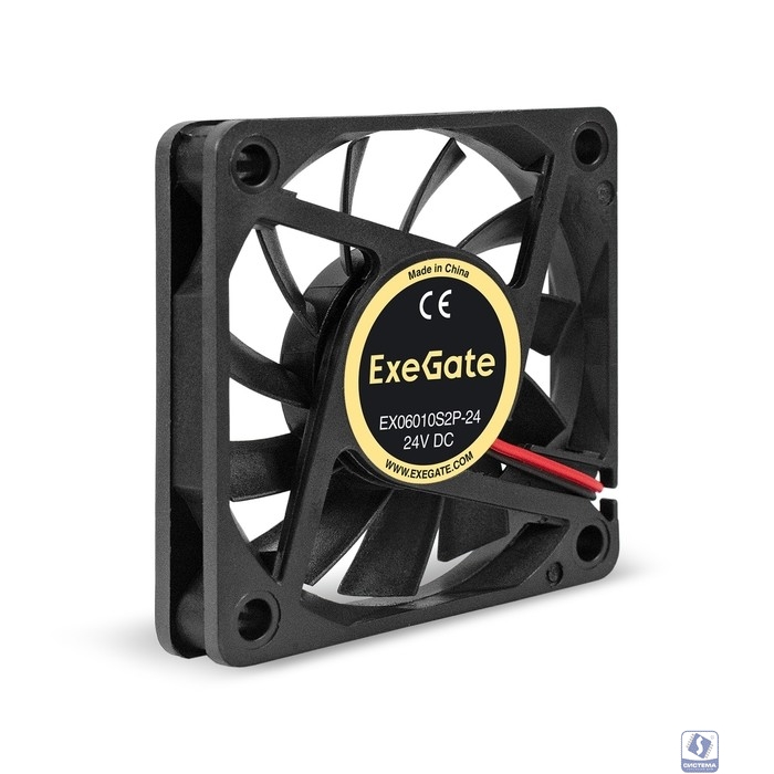 Exegate EX295203RUS Вентилятор 24В DC ExeGate EX06010S2P-24 (60x60x10 мм, Sleeve bearing (подшипник скольжения), 2pin, 3000RPM, 24.1dBA)
