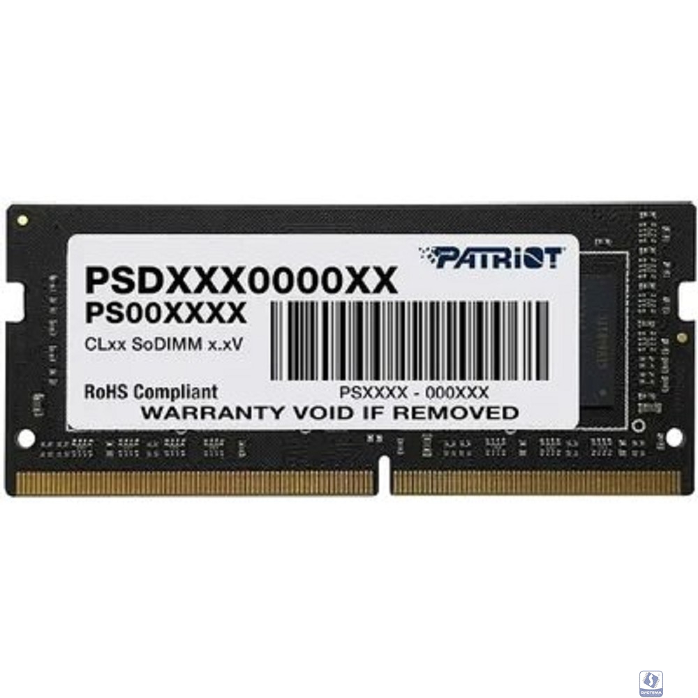 Память DDR4 SODIMM 16Gb 2666MHz Patriot PSD416G266681S RTL PC4-21300 CL19  260-pin 1.2В