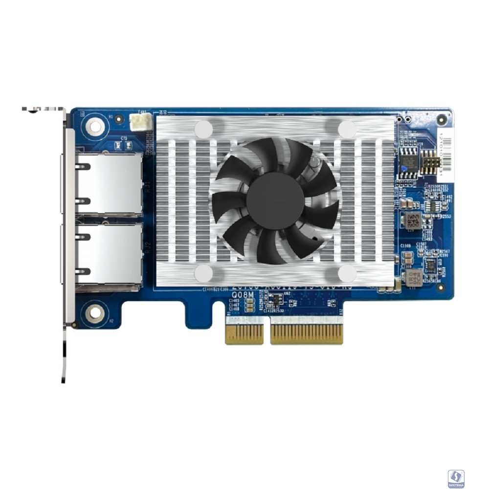 Сетевая карта/ QNAP QXG-10G2T-X710 LAN Expansion Card, PCIe Gen3 x4, Two 10GbE (10G / 5G / 2.5G / 1G / 100M)) Ports with SR-IOV and iSCSI, Block-based, Supports Multiple Virtual Disk Modes