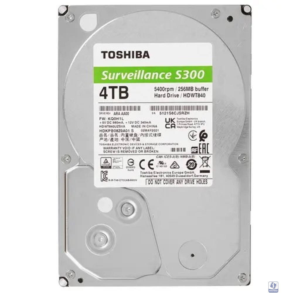 4TB Toshiba Surveillance S300 (HDWT840UZSVA) 
