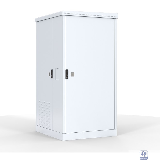 ЦМО Шкаф уличный всепогодный напольный 12U (Ш1000 х Г600) с электроотсеком, три двери (ШТВ-2-12.10.6-43А3)