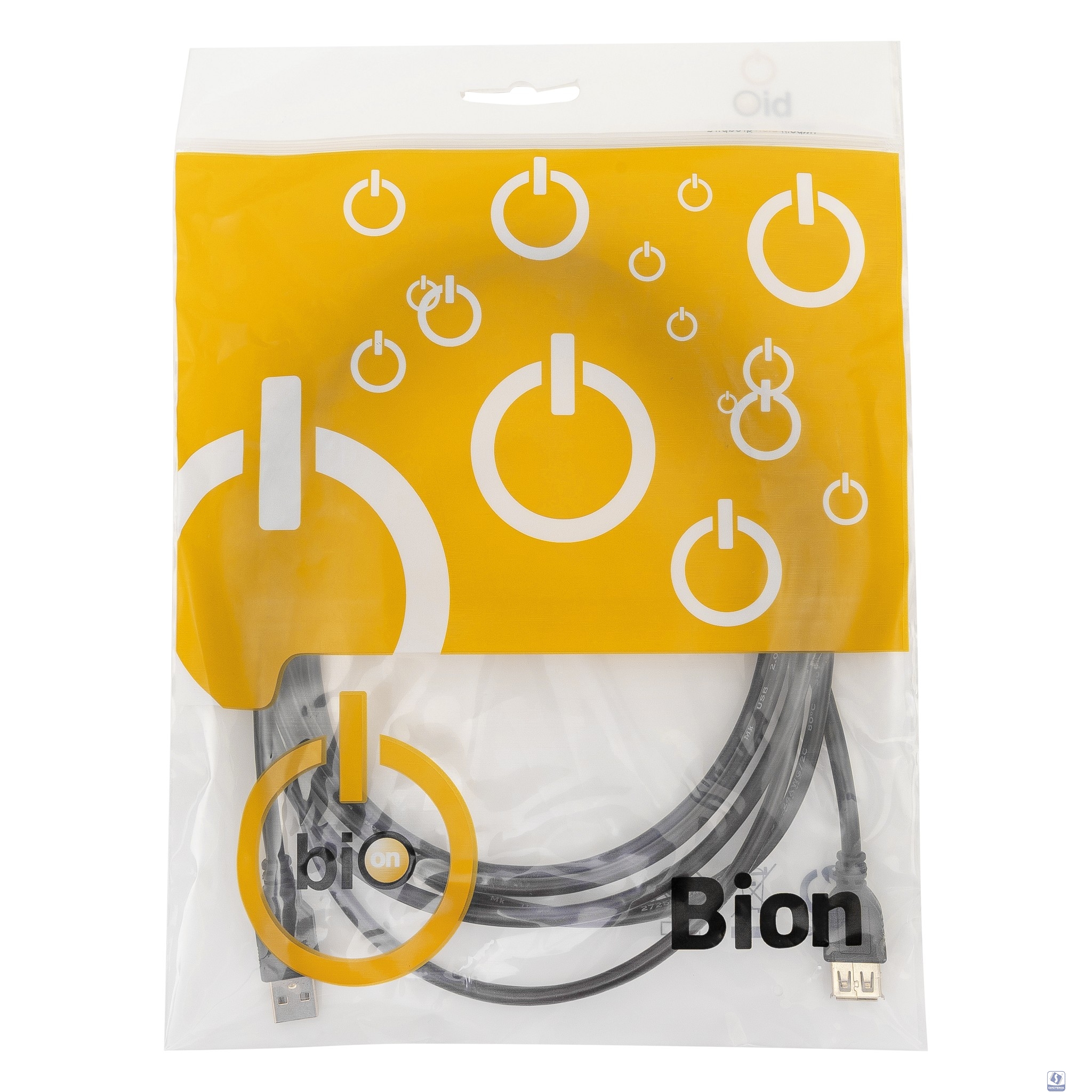 Bion Кабель удлинительный USB 2.0 AM/AF, позолоченные контакты, ферритовые кольца, 3 м, черный [BXP-CCF-USB2-AMAF-030]