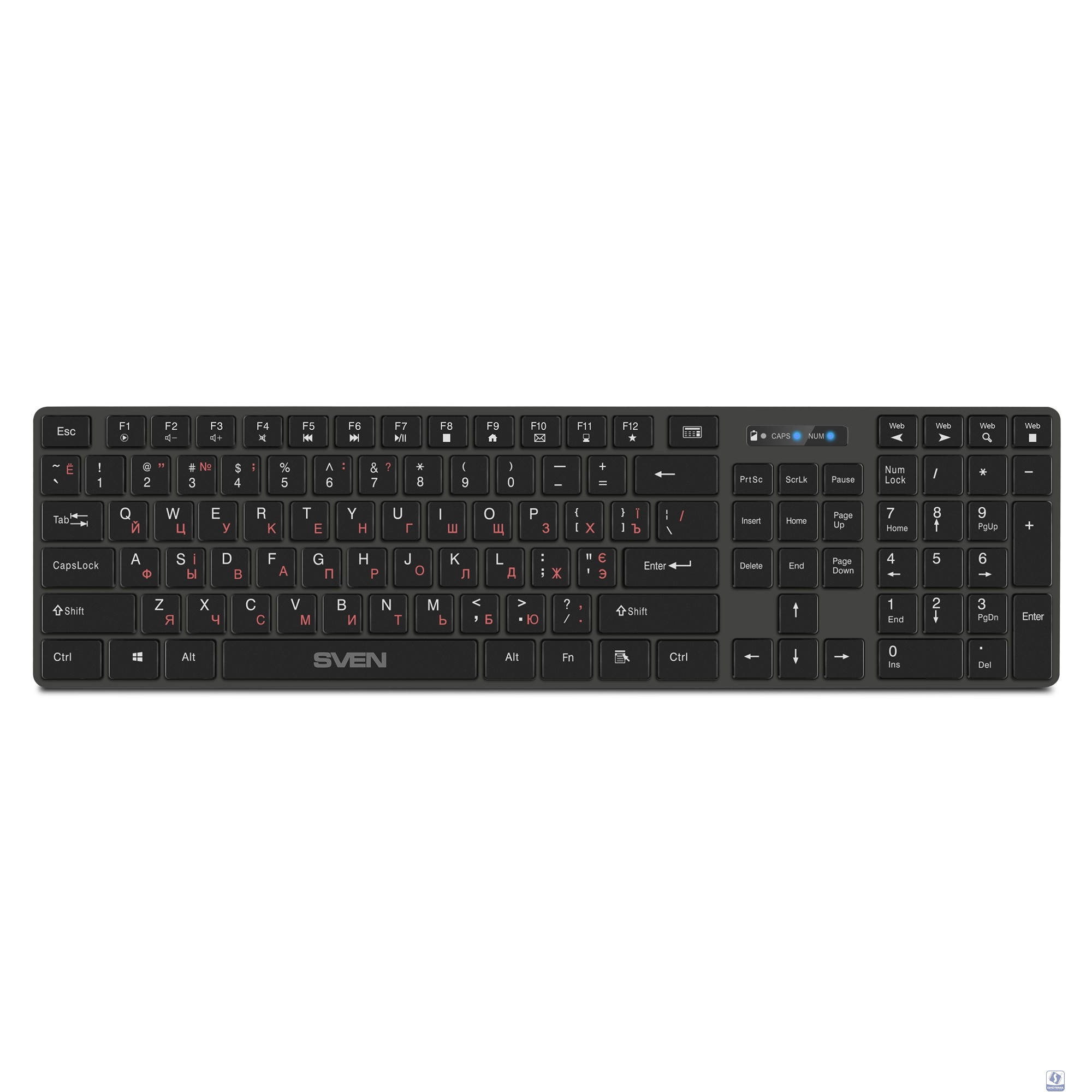 Беспроводная клавиатура SVEN KB-E5300W графит (109 кл.+12Fn)