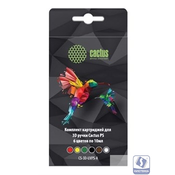 Пластик для ручки 3D Cactus CS-3D-UVPS-A УФ-полимер 6цв.