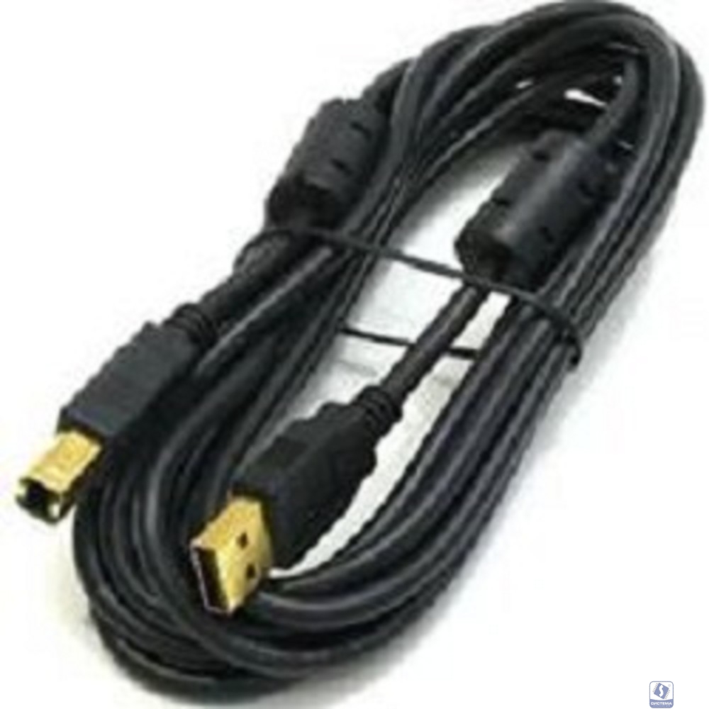 Bion Кабель интерфейсный USB 2.0 AM/BM, позолоченные контакты, ферритовые кольца, 1.8 м, черный [BXP-CCF-USB2-AMBM-018]