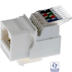 Rexant (03-1012) Модуль Keystone Jack RJ-45(8P8C), UTP, CAT 5e, тип 180 градусов, самозажимной, белый