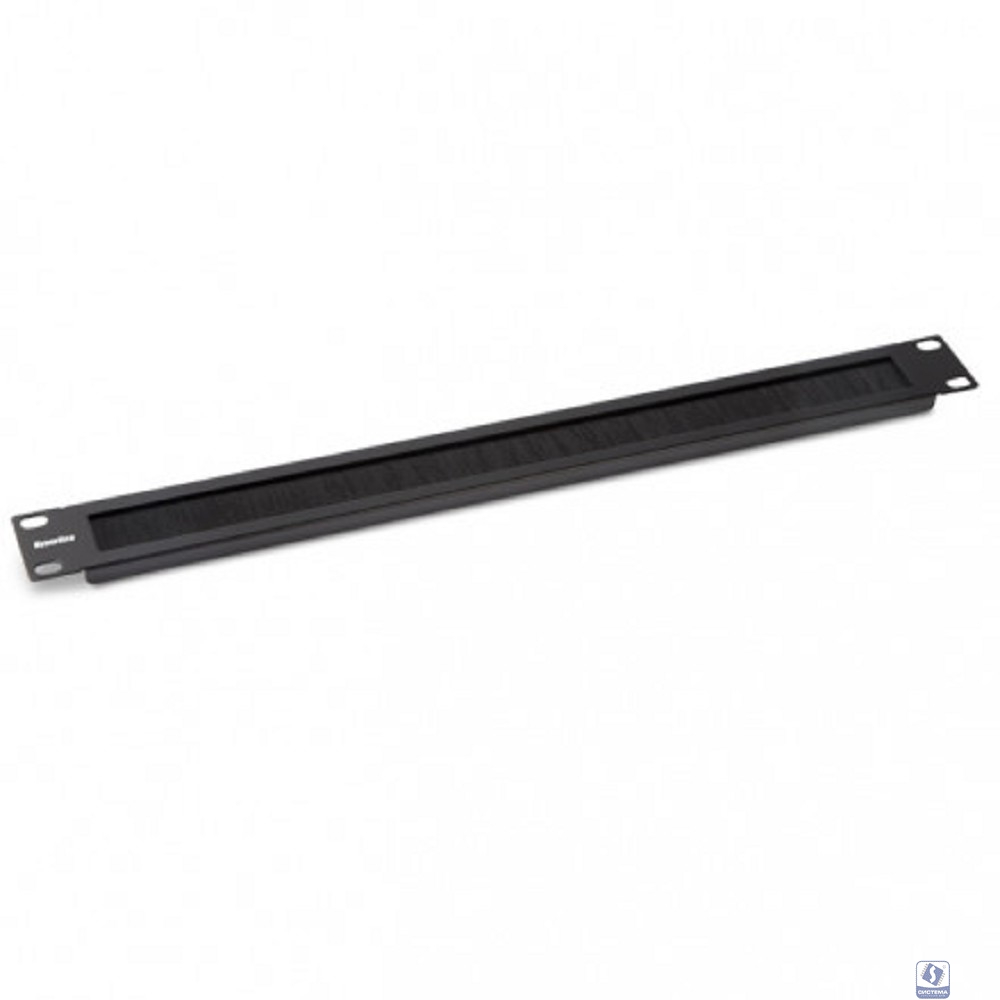 Панель Hyperline BPB19-1U-RAL9004 (BPB19-1U-RAL9005) Фальш-панель на 1U, с щеточным вводом, цвет черный  (RAL 9004/RAL 9005)