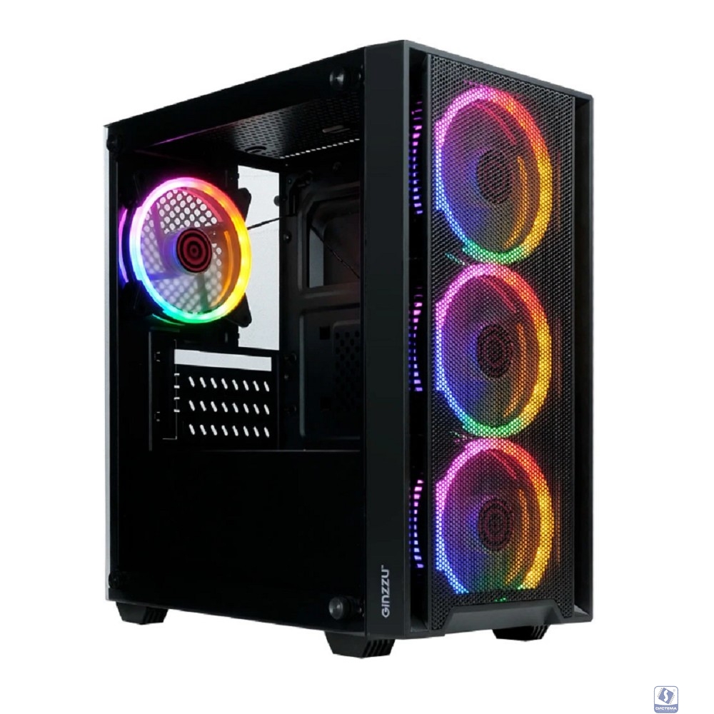 Ginzzu CL630 mATX FAN 4*12FRGB  передняя панель Сетка