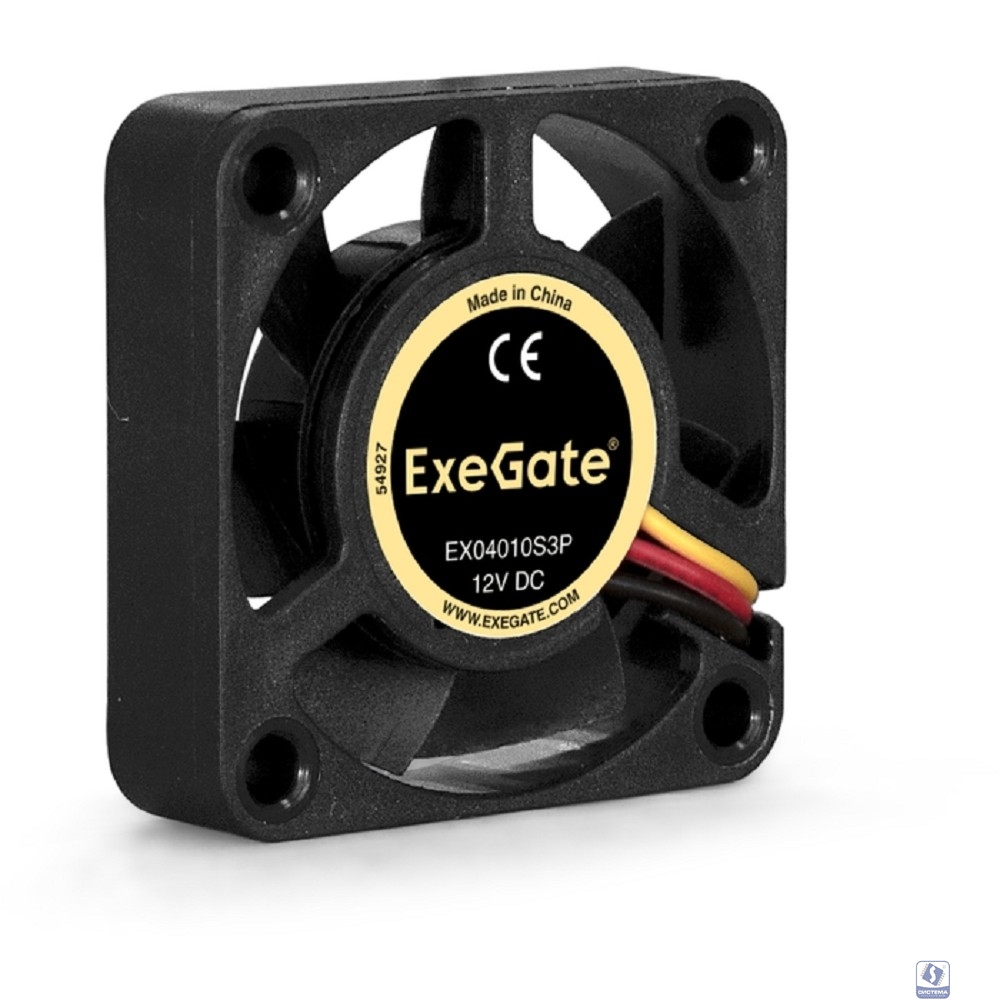 Exegate EX166186RUS Вентилятор ExeGate Mirage-S 40x40x10 подшипник скольжения, 5500 RPM, 23dB, 3pin