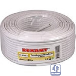 Rexant (01-5101-3) Кабель телефонный ШТЛП 4 жилы CCA, белый, 100м