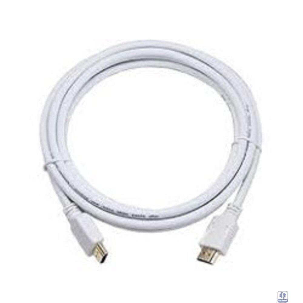Кабель HDMI Cablexpert CC-HDMI4-W-10, 19M/19M, v2.0, медь, позол.разъемы, экран, 3 м, белый, пакет