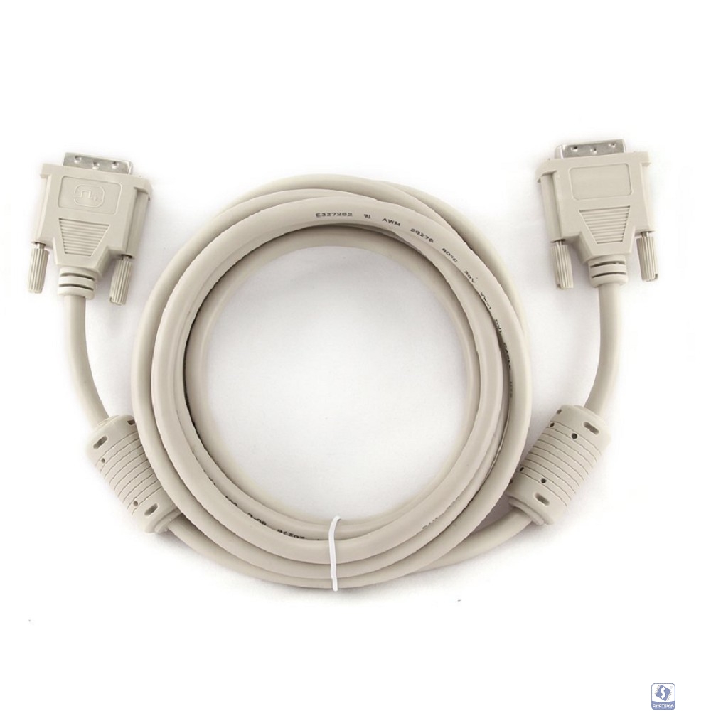 Кабель DVI-D dual link Gembird, 3.0м, 25M/25M, экран, феррит.кольца, пакет [CC-DVI2-10)