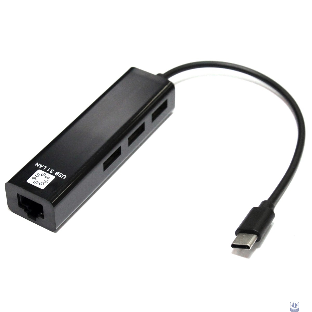 5bites Кабель-адаптер UA3C-45-09BK Type-C / 3*USB2.0 сетевая карта / RJ45 100MB / BLACK