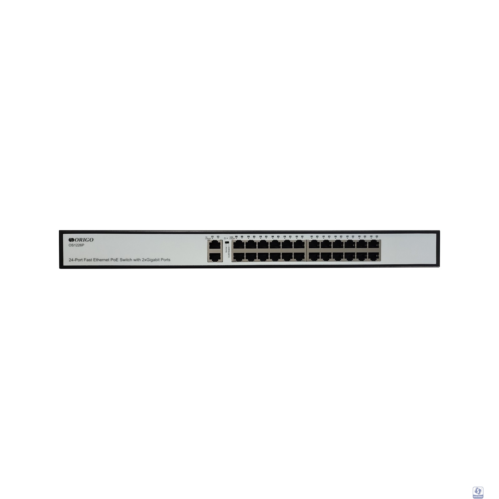 ORIGO OS1226P/285W/A1A Неуправляемый PoE-коммутатор 24x100Base-TX PoE+, 2x1000Base-T, PoE-бюджет 285 Вт, корпус металл