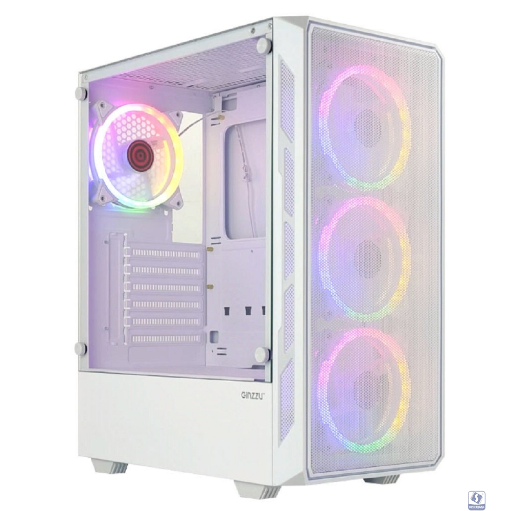 Ginzzu RX330 ATX FAN 12CM FRGB*4 Белый