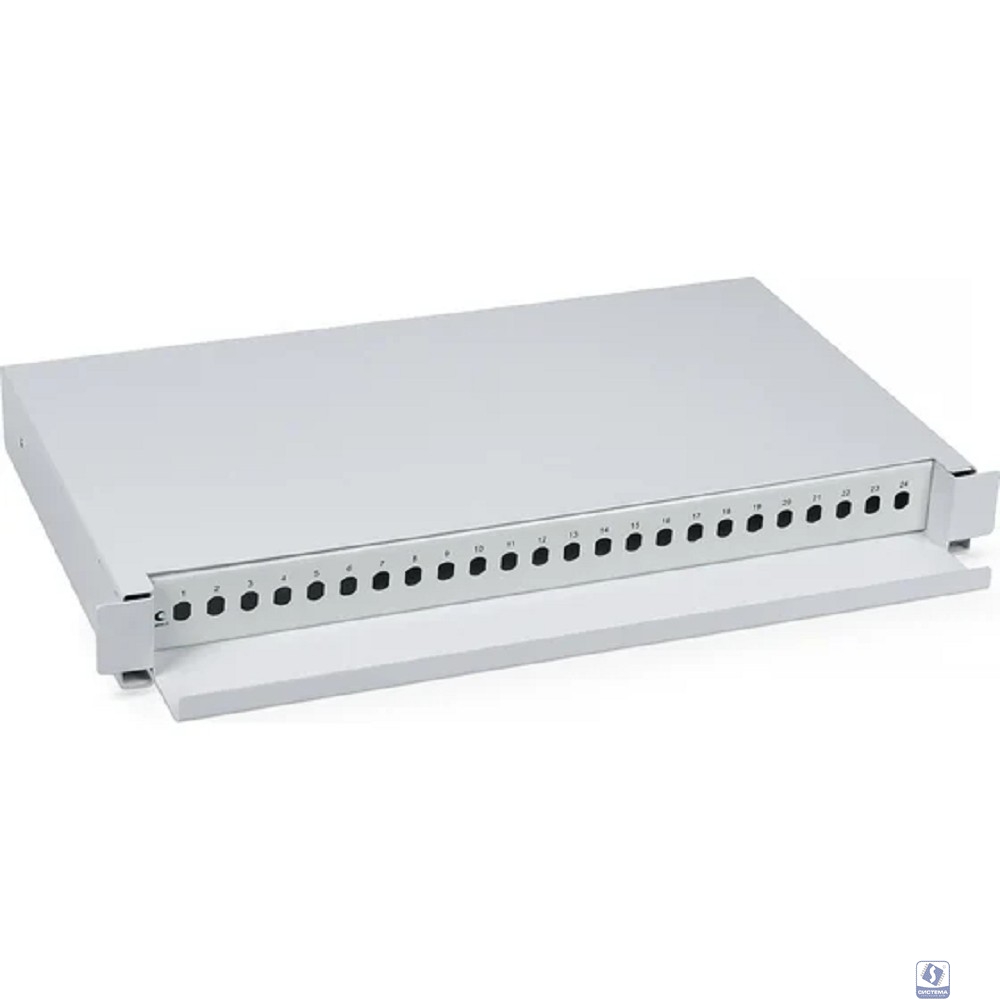 Cabeus ODF-19-24-ST Кросс бокс оптический 19" на 24 ST(FC) со сплайс-кассетой, выдвижной (без пигтейлов и проходных адаптеров)