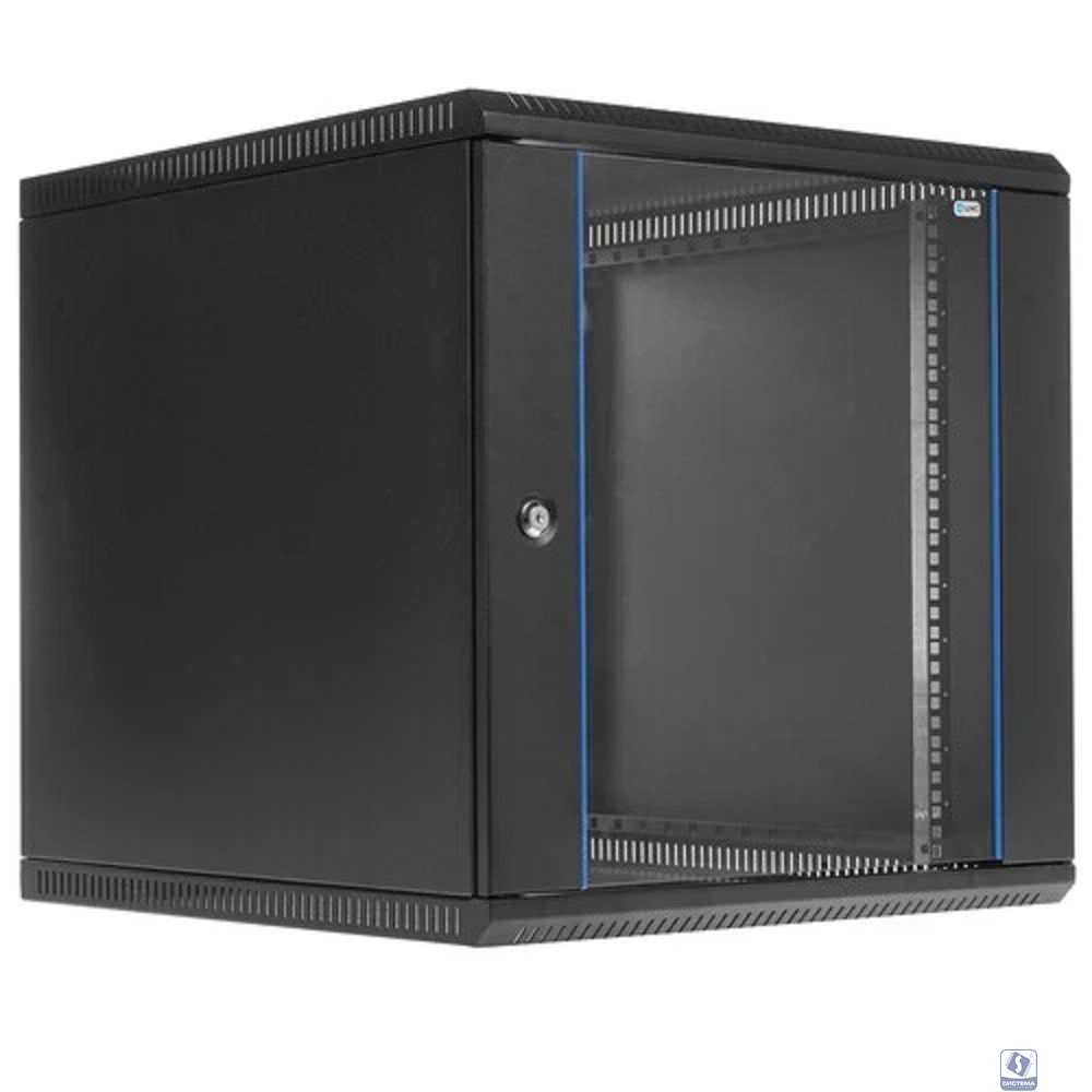 ЦМО Шкаф телекоммуникационный настенный разборный 12U (600х650) дверь стекло,цвет черный (ШРН-Э-12.650-9005) (1коробка)
