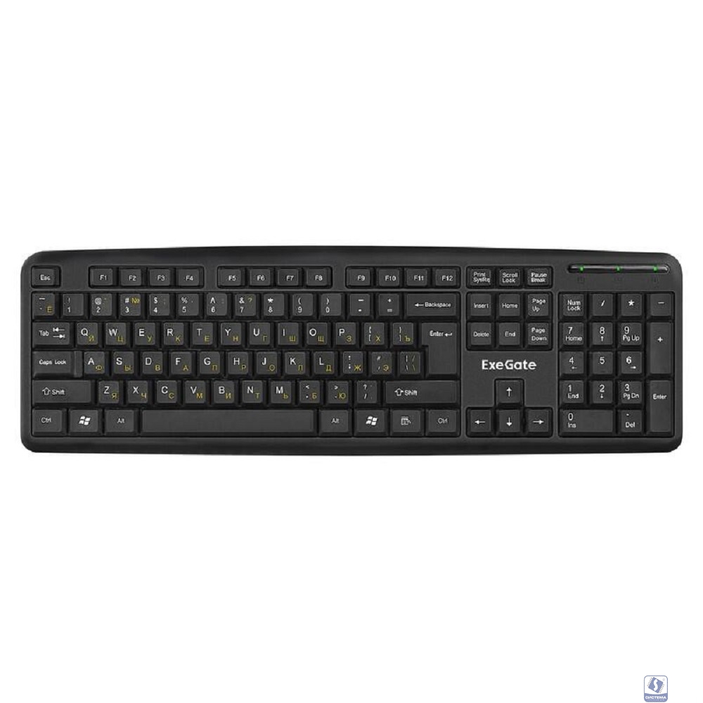 Exegate EX299547RUS Клавиатура ExeGate Professional Standard LY-331S (USB, полноразмерная, влагозащищенная, 104кл., Enter большой, длина кабеля 1,7м, черная, RTL)