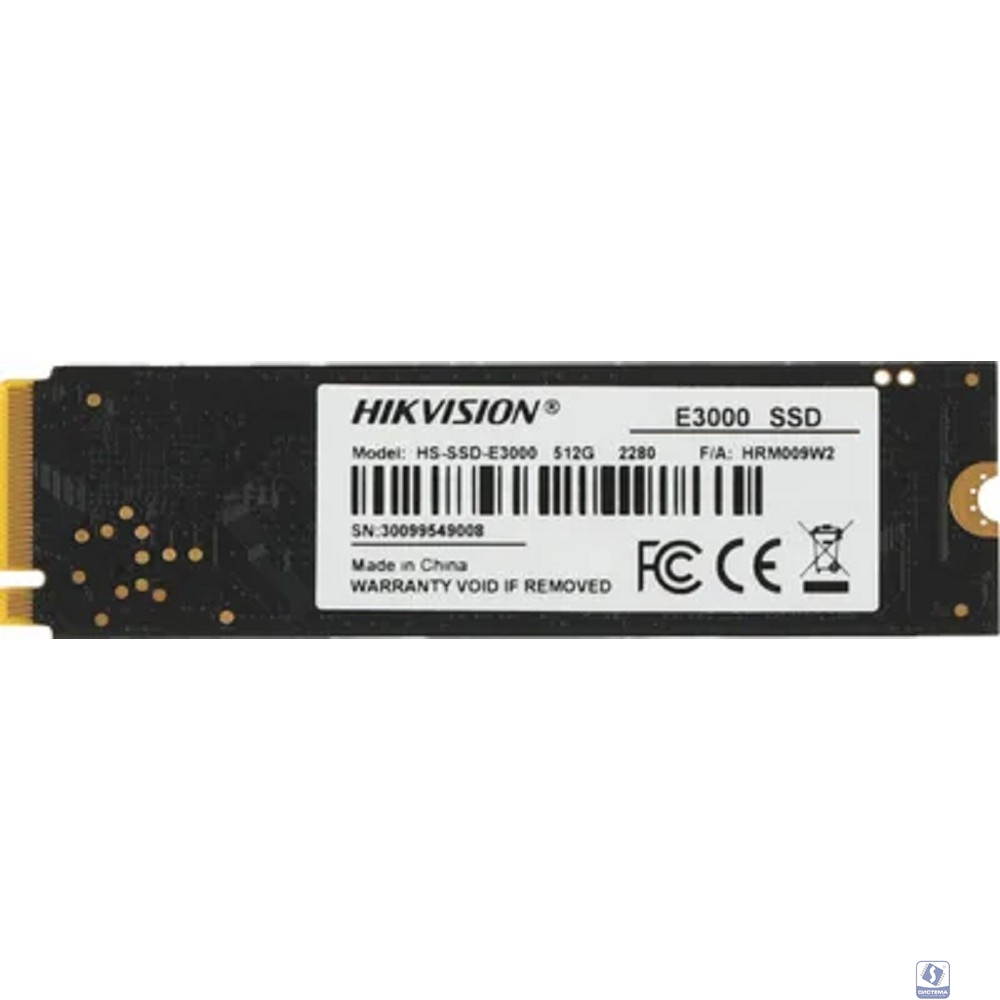 SSD M.2 HIKVision 512GB E3000 Series <HS-SSD-E3000/512G> (PCI-E 3.0 x4, up to 3500/1800MBs, 3D NAND, 224TBW, NVMe, 22x80mm)