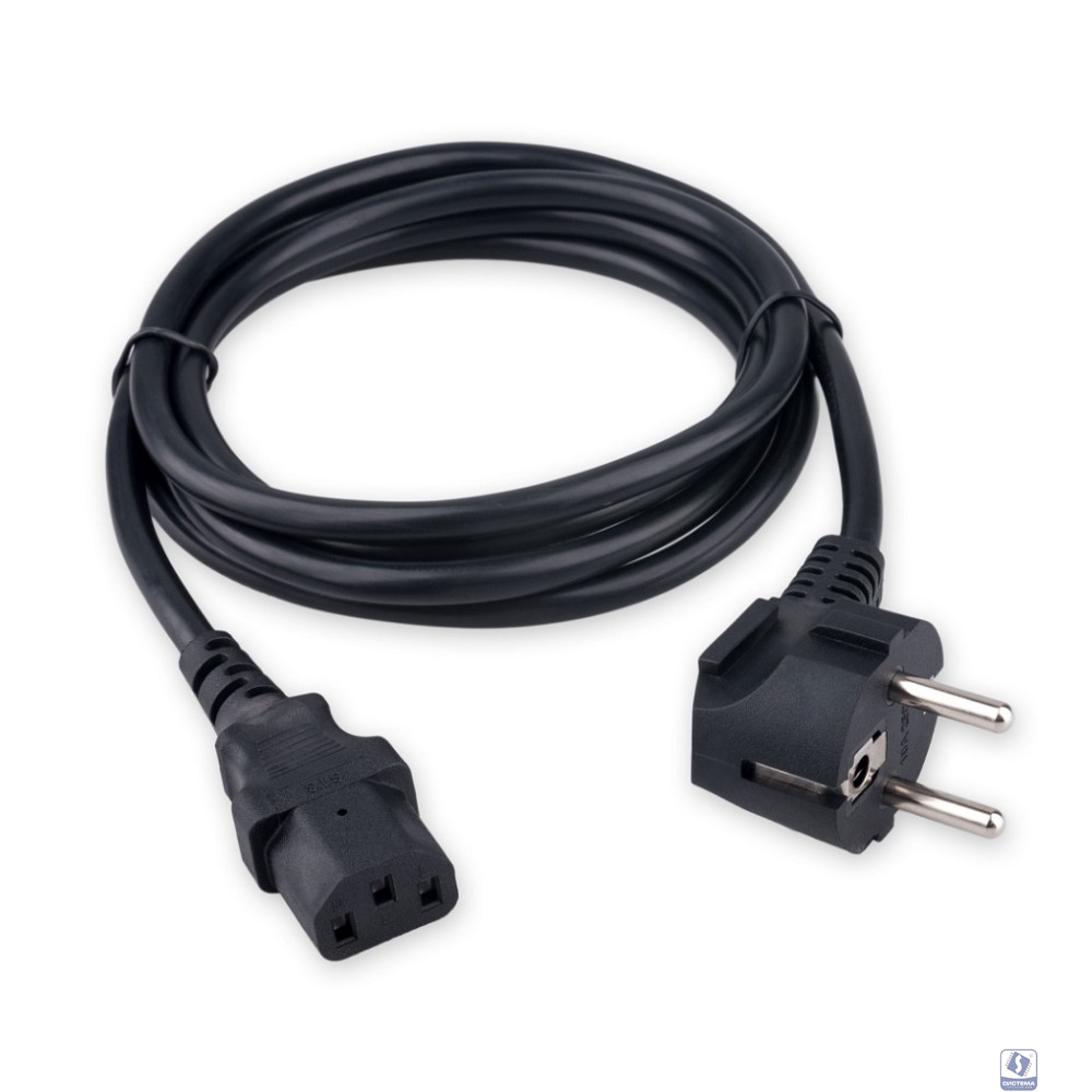Гарнизон Кабель питания Schuko-C13, 3x1.0мм2, 16A, CCA, с заземлением, 1.8м, черный, пакет (GPC-186-1-1.8M)