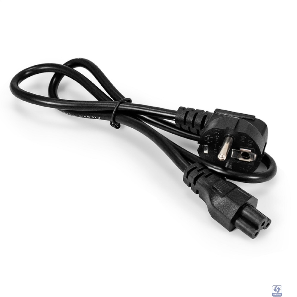 Exegate EX297818RUS Кабель питания ноутбуков ExeGate Special PC5-7,5S (Евровилка Schuko->C5, 3*0.75mm2, CCA, черный, 0.75м)