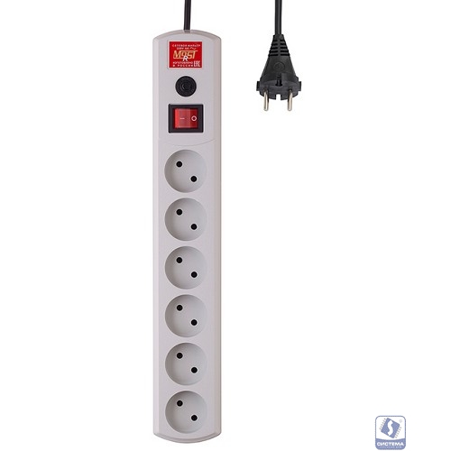 MOST Сетевой фильтр Real R 6 розеток 2 м белый