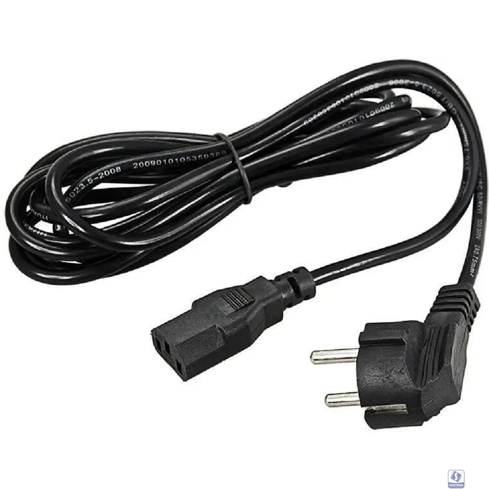 Rexant (11-1131) Шнур сетевой, вилка угловая СЕЕ 7/7(Schuko) - разъем IEC 320 C13, кабель 3x0,75 мм?, длина 1,8 метра (PVC пакет) 
