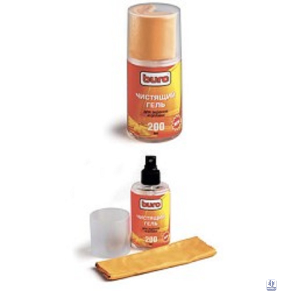 Гель для чистки экранов, мониторов и оптики BURO BU-GSCREEN 200 мл + микрофибра 16*25  [817421]