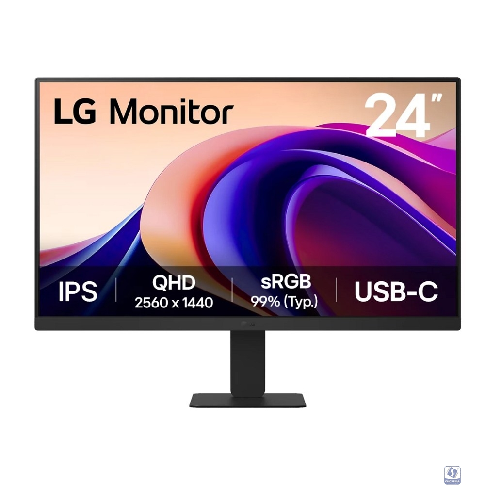 Монитор LG 23.8" UltraFine 24U631A-B черный IPS LED 16:9 HDMI матовая 1000:1 250cd 178гр/178гр 2560x1440 100Hz Quad 2K (1440p) USB 3.6кг