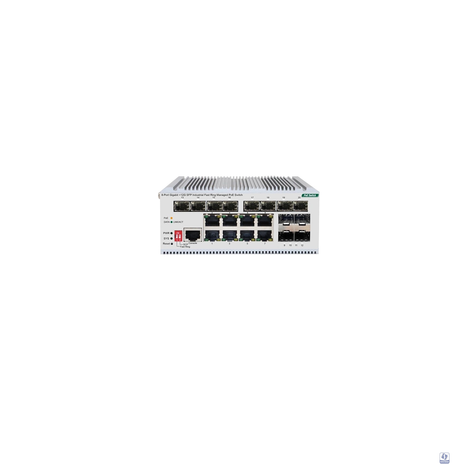ORIGO OI3120P/185W/A1A Промышленный управляемый L2 PoE-коммутатор 8x1000Base-T PoE+, 12x1000Base-X SFP, PoE-бюджет 185 Вт