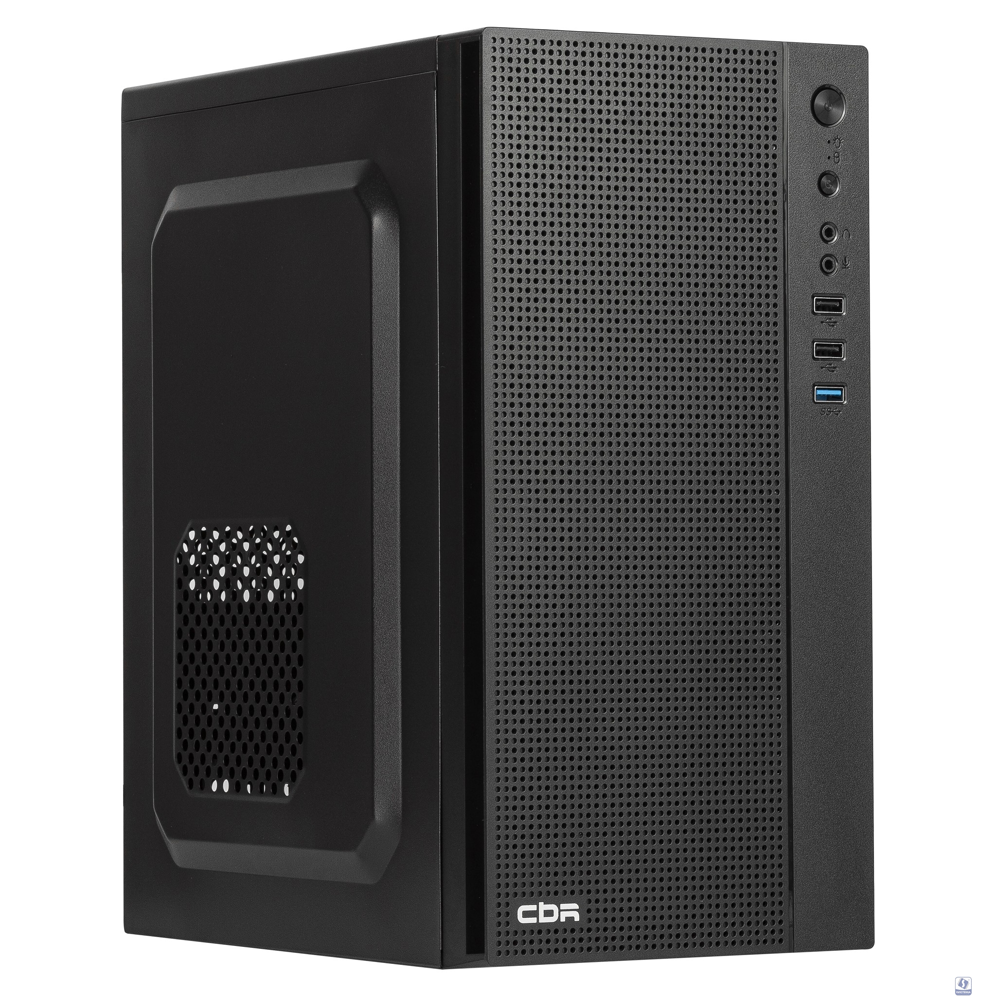CBR Корпус mATX Minitower MX12, c БП PSU-ATX500-08EC (500W/80mm), 1*USB 3.0, 2*USB 2.0, HD Audio+Mic, Black [PCC-MATX-MX12-500W2]