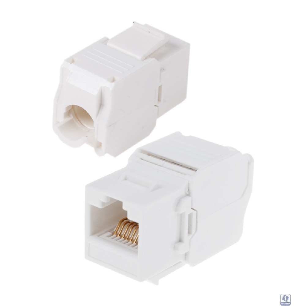 Rexant (05-1052) Модуль Keystone Jack RJ-45(8P8C) UTP, CAT 6, тип 180 градусов, самозажимной, белый