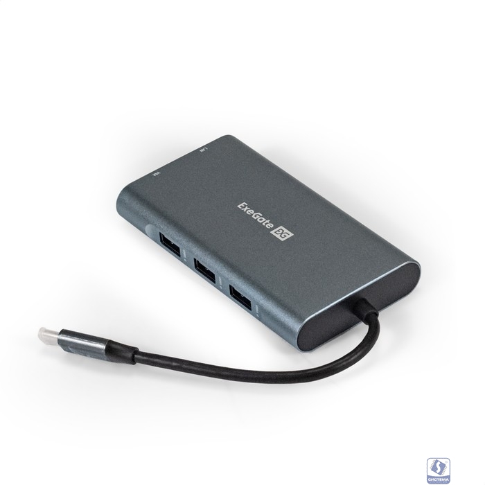 Exegate EX293985RUS Док-станция ExeGate DUB-31C/MAX (кабель-адаптер USB Type-C --> 3xUSB3.0 + Card Reader + PD 100W + HDMI 4K@30Hz + VGA + Audio + Lan RJ45 10/100/1000Mb, Plug&Play, серый) Exegate EX293985RUS Док-станция ExeGate DUB-31C/MAX (кабель-адаптер USB Type-C --> 3xUSB3.0 + Card Reader + PD 100W + HDMI 4K@30Hz + VGA + Audio + Lan RJ45 10/100/1000Mb, Plug&Play, серый)