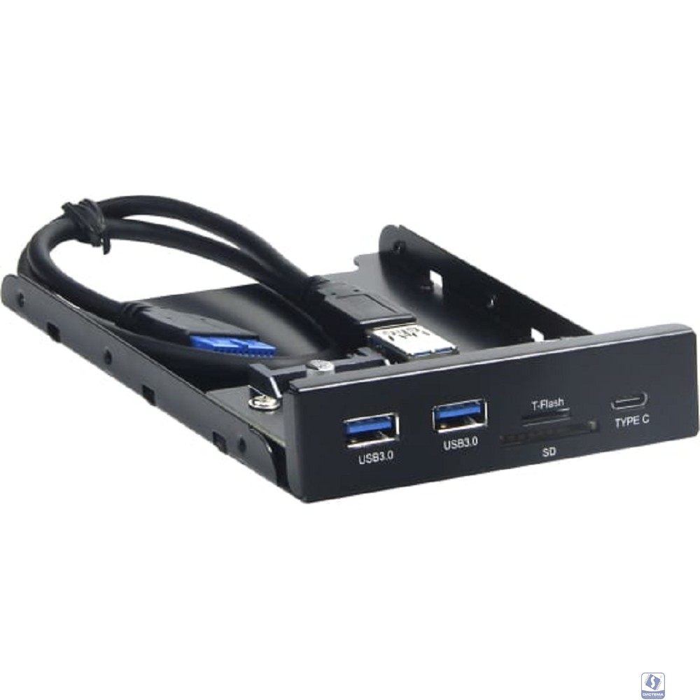 Gembird Планка USB 3.0 на переднюю панель 3.5", 2 порта USB и порт Type-C, SD+TF, коробка (FP3.5-USB3-2A1C-CR) Gembird Планка USB 3.0 на переднюю панель 3.5", 2 порта USB и порт Type-C, SD+TF, коробка (FP3.5-USB3-2A1C-CR)