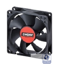 Exegate EX288997RUS Вентилятор 220В ExeGate EX08025BAL (80x80x25 мм, 2-Ball (двойной шарикоподшипник), подводящий провод 30 см, 2600RPM, 32dBA)