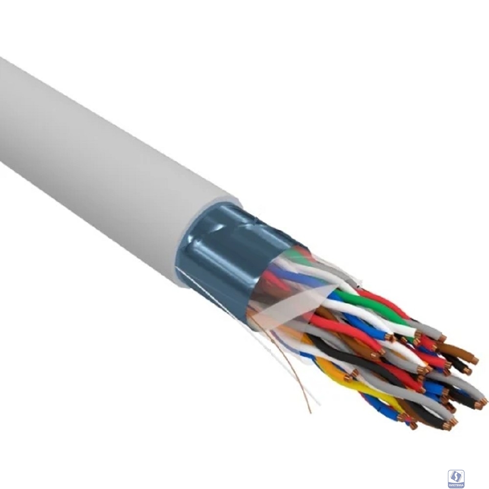 Rexant (01-1201-R) Кабель витая пара F/UTP, CAT 5е, PVC, 25PR, 24AWG, INDOOR, SOLID, серый, 305м, РФ