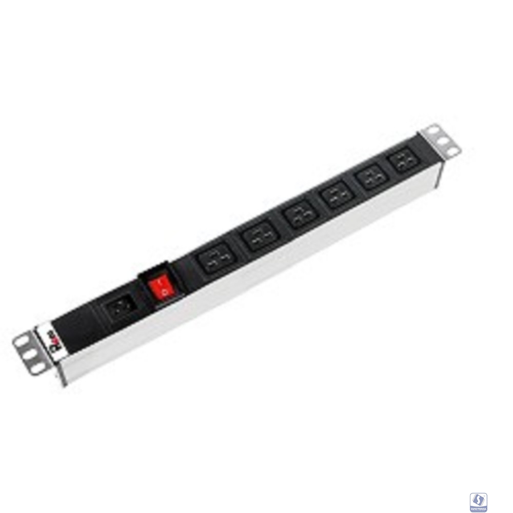 REM Блок розеток Rem-16 с выкл., 6 IEC 60320 C19, вход IEC 60320 C20, 16A, алюм., 19" (бывш R-16-6C19-V-440-Z)