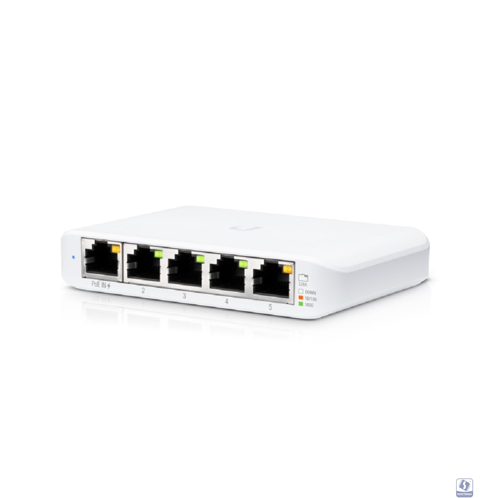 UBIQUITI USW-Flex-Mini Коммутатор, 5х 1G RJ45, 802.3af/at PoE in