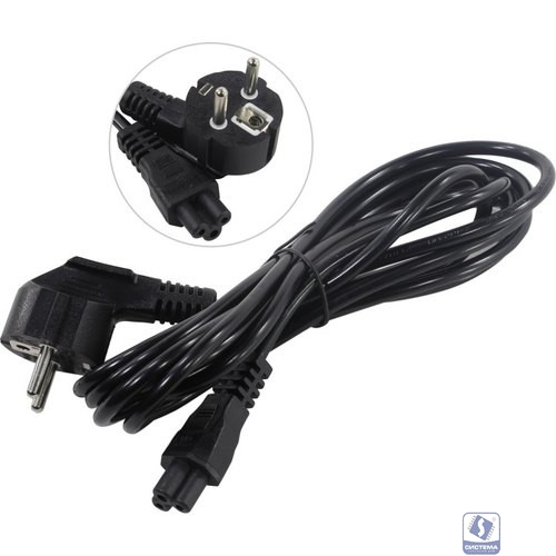 Exegate EP280680RUS Кабель питания ноутбуков ExeGate Power PC5-3P (Евровилка Schuko->С5) VDE-250V-3*0.5mm2, медь, черный, 3м.