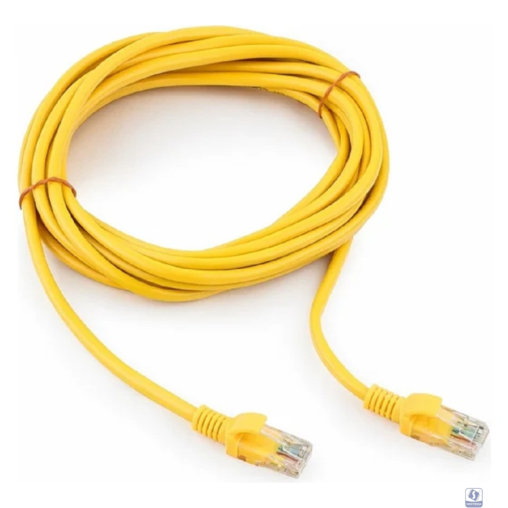 Патч-корд UTP Cablexpert PP12-5M/Y кат.5e, 5м, литой, многожильный (жёлтый)
