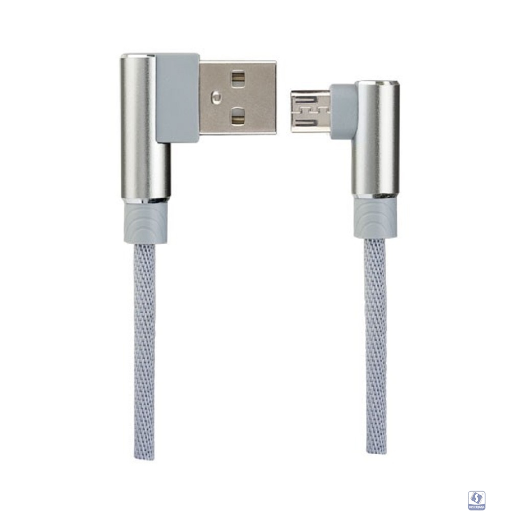 PERFEO Кабель USB A вилка - Micro USB вилка, 2.4A, угловой, серый, длина 1 м., Micro Premium (U4805)"