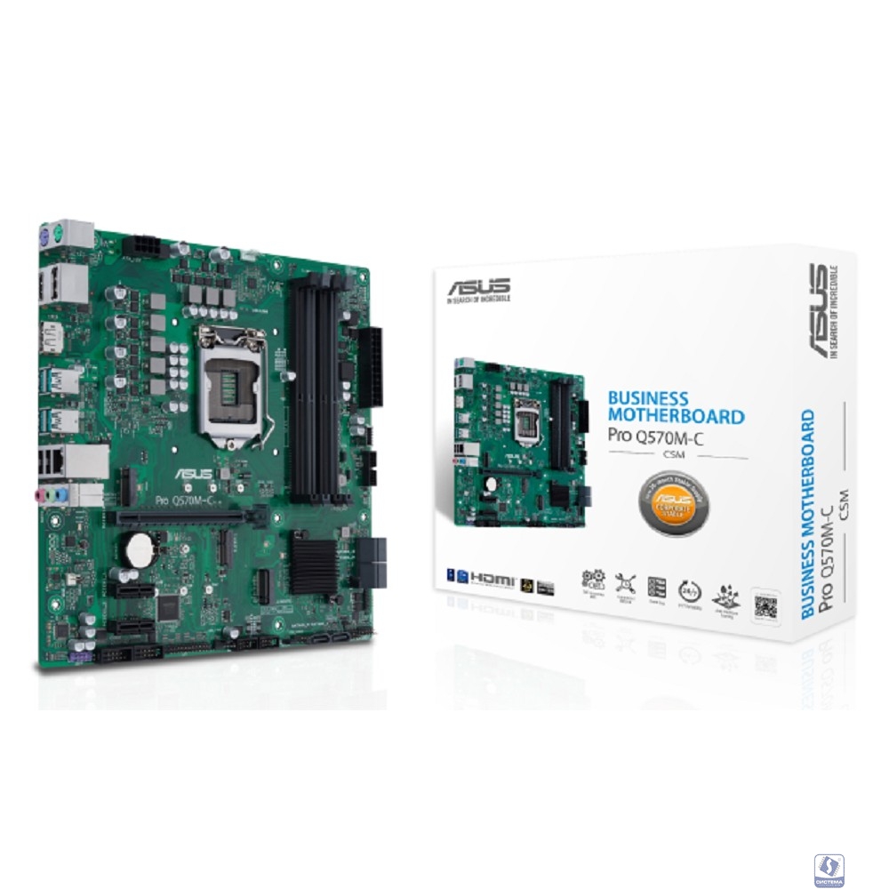 Asus PRO Q570M-C/CSM Soc-1200 Intel Q570 4xDDR4 mATX AC`97 8ch(7.1) GbLAN RAID+VGA+HDMI