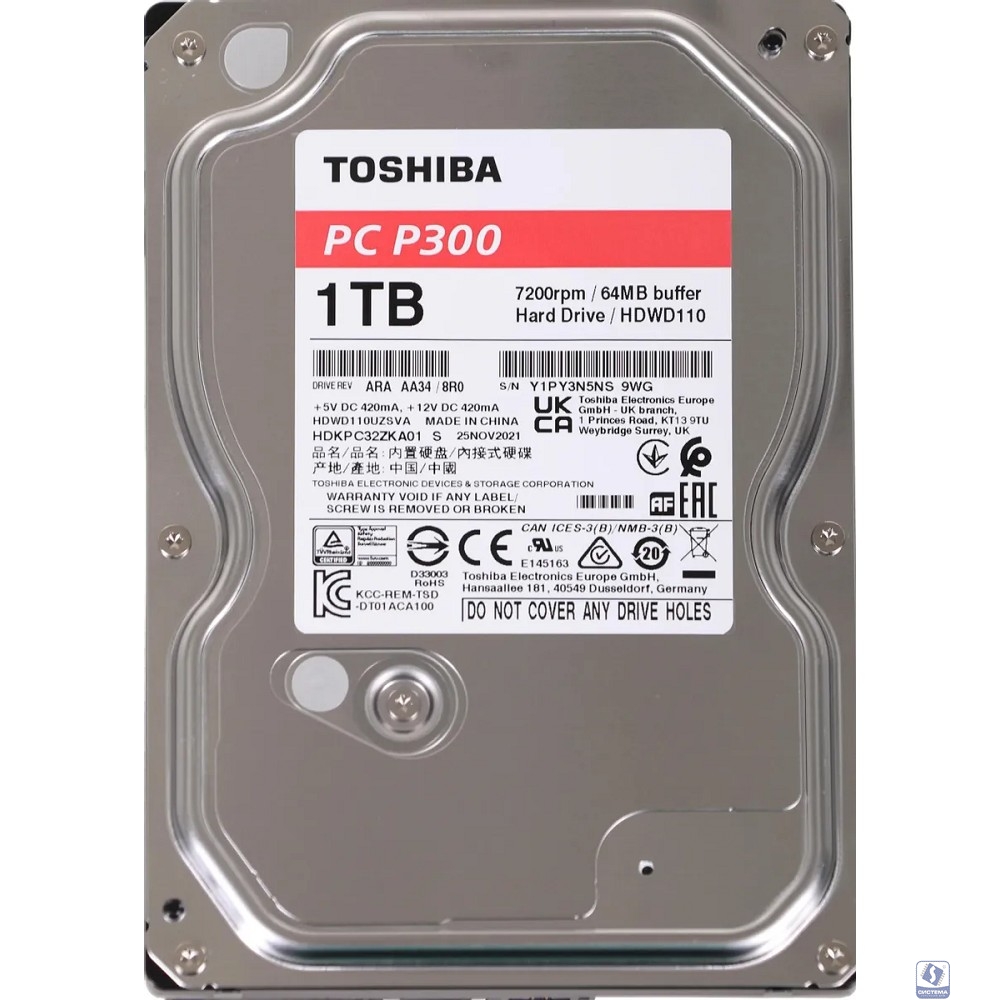 1TB Toshiba (HDWD110UZSVA) P300 