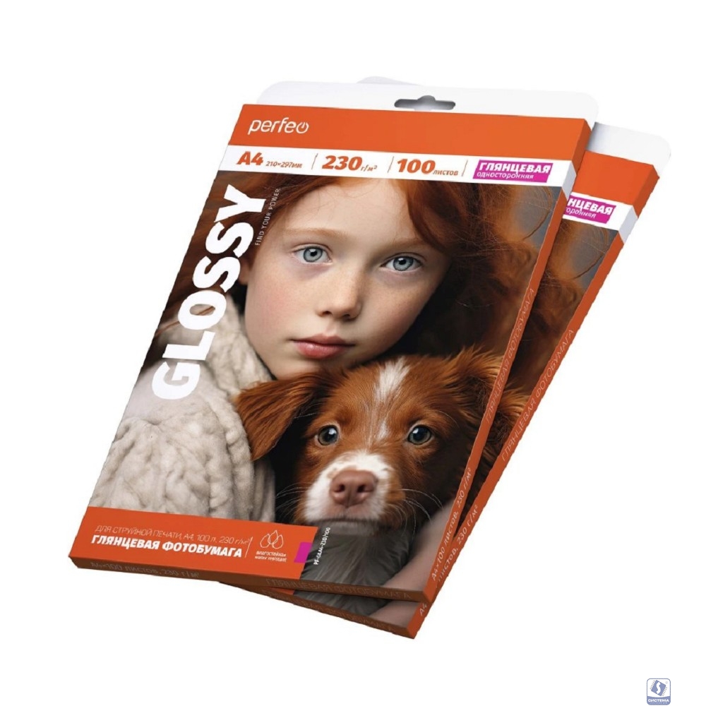Perfeo фотобумага А4 230 г/м2 глянцевая 100л (PF-GLA4-230/100) (G14)