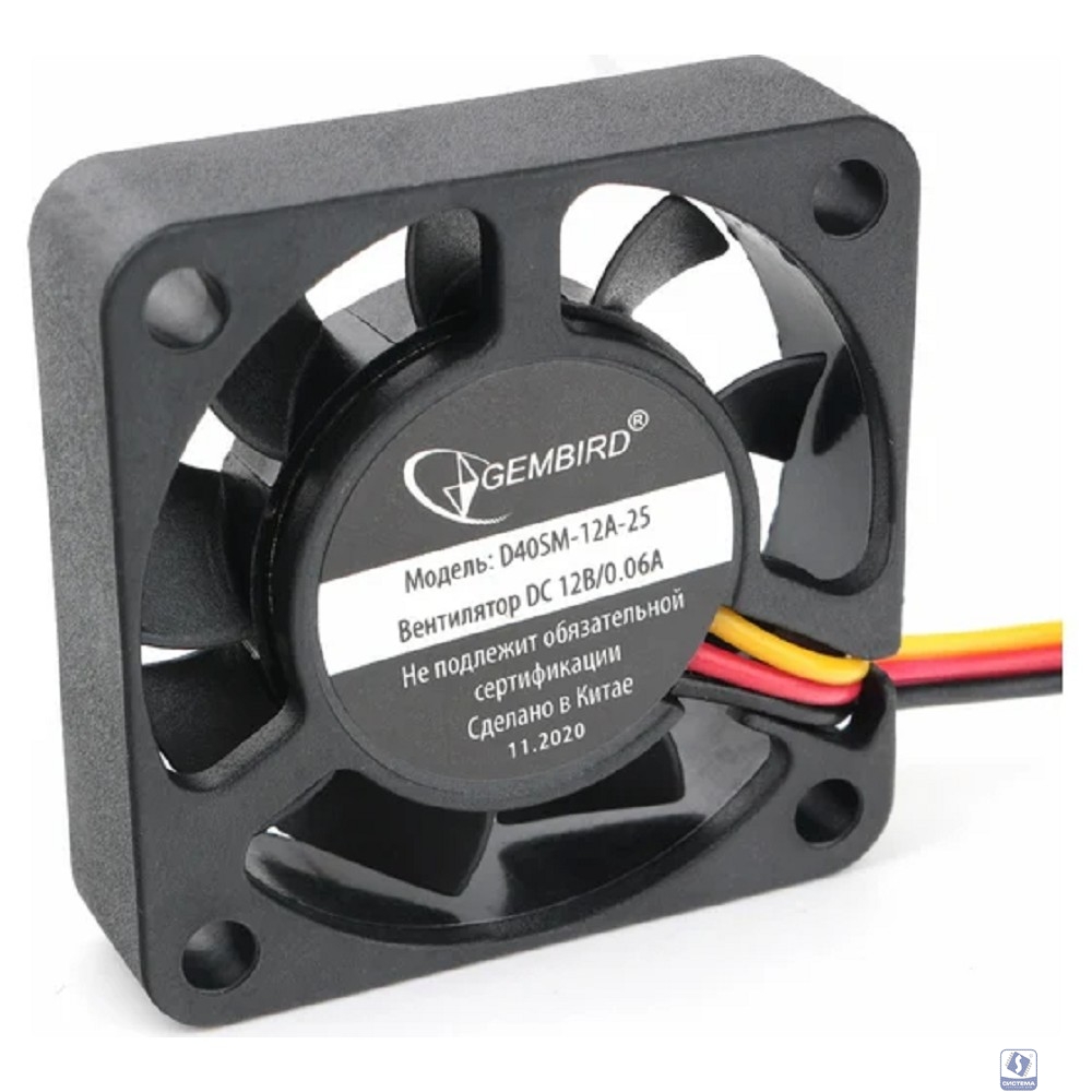 Gembird Вентилятор 40x40x10, шнур 25см, 3pin [D40SM-12A-25]